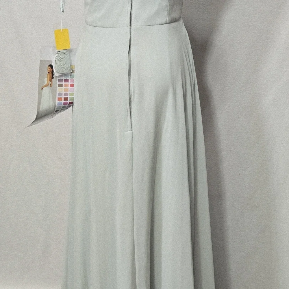 Morilee Dress Womens 6 Green‎ Strapless Chiffon Maxi Side Slit 21766 Gown